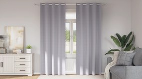 vidaXL Perdele cu perdele 2 pcs Gri metalic 225 x 140 cm Poliester
