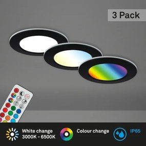 SET 3x plafonieră LED RGBW dimabilă pentru baie LED/4,8W/230V IP65 Briloner