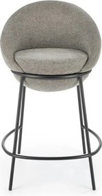Scaun bar H118, gri/negru, stofa clasica/otel, 53x57x90 cm