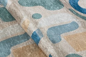 BAMBINO 61460 covor lavabil Geometrică pentru copii anti-alunecare - bej / albastru