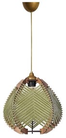 Lustră verde/în culoare naturală cu abajur textil ø 25 cm Yola – Opviq lights