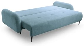 Canapea extensibilă tapițată cu 3 locuri CLOUDY, turcoaz