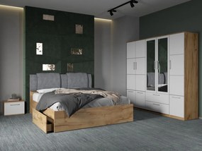 Set mobila dormitor 4 piese Alb/Stejar Adapto C12
