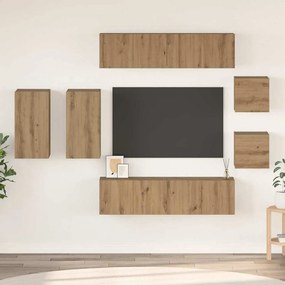 vidaXL Set comodă TV cu raft 8 pcs stejar artizanal 30.5 x 30 x 60 cm