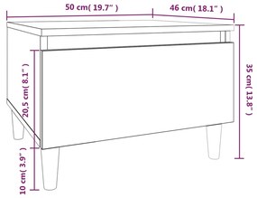 Masa laterala, gri beton, 50x46x35 cm, lemn compozit 1, Gri beton