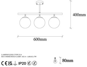 Plafonieră bronz cu abajur din sticlă ø 15 cm Atmaca – Opviq lights