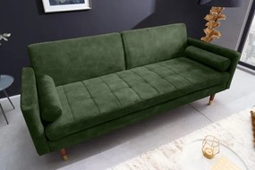 Canapea extensibila Couture 195cm, verde