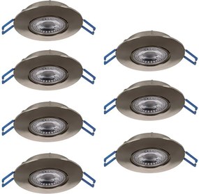 Eglo 300195 - Set 7 spoturi LED încastrate GEDREZ, 4,9 W, 230 V, Ø 9 cm, crom