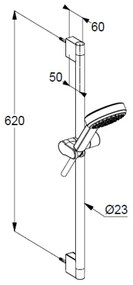 Set de dus, Kludi, sDive, cu para 1S, bara de 60cm si furtun de 160cm, crom