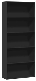 3314670 vidaXL Bibliotecă, negru, 80x30x189 cm, lemn prelucrat