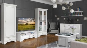 Comoda LUXERA, 2 Usi 4 Sertare, MDF Alb Alpin