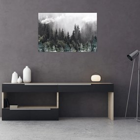 Tablou - Pădure cu elemente ilustrate (90x60 cm)