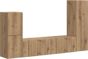vidaXL Set comodă TV Pe perete 4 pcs Stejar Artizanal Lemn compozit