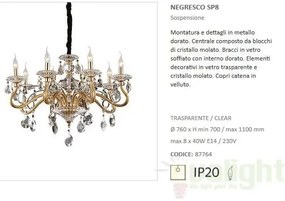 Candelabru 8 brate, cristal Venezian Negresco SP8 087764