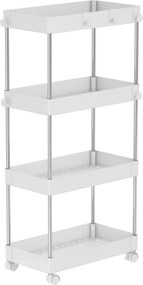 Etajera ALIOL TIP 3, alb, metal/plastic, 40x22x85 cm