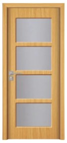 Usa Interior din MDF Novo Doors ND317, Cadru din Lemn Masiv, Geam Sablat, KIT COMPLET, Toc , Manere si balamale incluse (Culoare: Alb, Toc: Fix,