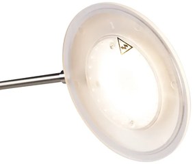 Lampă de podea din oțel cu braț de citit incluzând LED și port USB - Sevilla