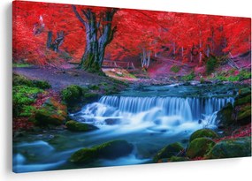 Tablou - Cascada în pădurea roșie (90x60 cm)