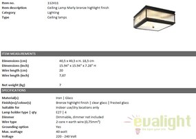 Plafoniera design LUX Marly bronz 112411 HZ