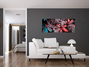Tablou abstract cu flori exotice (120x50 cm)