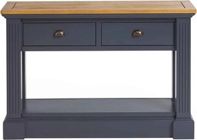Masă lemn masiv natur Perete London Albastru/, 115 × 37 × 77 cm