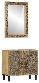 vidaXL Set mobilier de baie, 2 piese, lemn masiv de mango