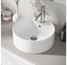 BATH DELUXE 06-038-09-11-00 - Lavoar de blat VIKEDAL Ø 38 cm, ceramică/alb
