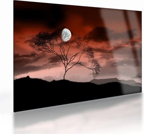 Tablou pe sticlă - Luna luminează noaptea (70x50 cm)