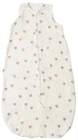 Sac de dormit de vara pentru copii din muselina dubla 3-18 luni Kidizi Color Hearts, 0.3 tog