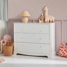 Comoda Royal alba cu 3 sertare