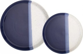 Set 2 Farfurii Artizan Albastru Arhitect (1 Farfurie 25 cm,1 Farfurie 20 cm)