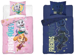 Lenjerie de pat luminoasa PAW PATROL Friends furever roz Dimensiune lenjerie de pat: 70 x 80 cm | 140 x 200 cm