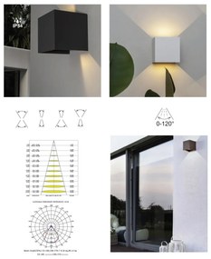 Aplica LED de perete iluminat exterior ambiental IP54 DAVOS neagra