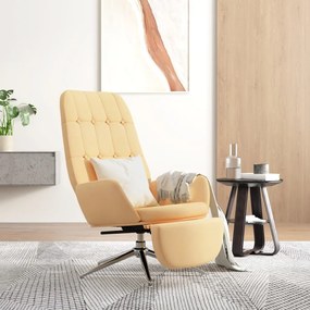 3097703 vidaXL Scaun de relaxare cu suport picioare, crem, microfibră