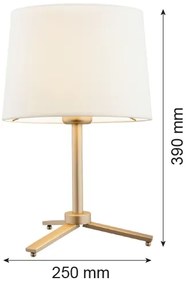 Lampă de masă CAVALINO 1xE27/15W/230V crem/auriu Argon 8318