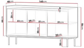 Dulap Gelean 3D (Negru + auriu) . 1105919