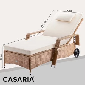 Deuba Recliner de lux cu roti, bej