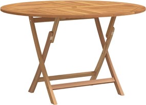 vidaXL Masă de grădină pliabilă, Ø 110x75 cm, lemn masiv de tec