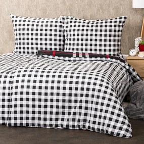 Lenjerie de pat bumbac flanel 4Home Cub negru, 220 x 200 cm, 2 buc. 70 x 90 cm