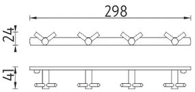 Suport de perete pentru prosoape NIMCO MAC 2905831C-T-90 BORMO 30 cm crom lucios