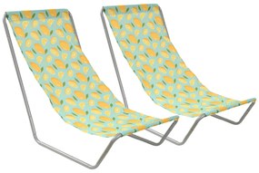 Set de 2 sezlonguri pliante pentru plaja SAND