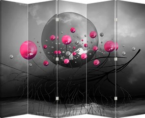 Paravan - Bile abstracte roz (210x170 cm)