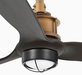 Lustra cu Ventilator si telecomanda JUST FAN M LED auriu vintage/negru