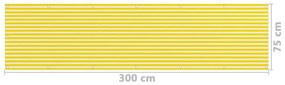 Paravan de balcon, galben si alb, 75x300 cm, HDPE Galben si alb, 75 x 300 cm
