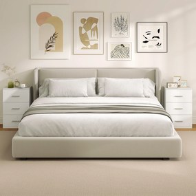 HOMCOM Noptieră pentru Dormitor cu 3 Sertare, Stil Modern din Lemn, Măsuță pentru Canapea, Sufragerie, Living și Dormitor, 40x35x60 cm, Alb | Aosom Romania