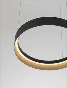 Lustra circulara aluminiu negru/auriu LED CCT LUMIA 50cm