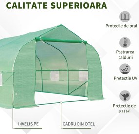 Outsunny Sera Gradina Verde Pentru Legume 6x3x2 | Aosom Romania