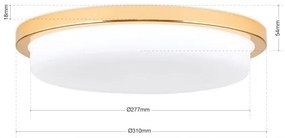 Plafoniera LED moderna LEROX 30cm aurie 24K