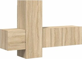 vidaXL Set de dulapuri TV, 3 piese, stejar sonoma, lemn prelucrat