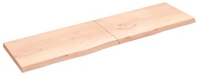 vidaXL Poliță de perete, 220x60x(2-6)cm, lemn masiv de stejar netratat
